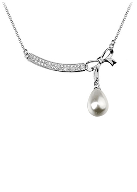 Tied W/ Bow Pearl Drop Necklace - Avery and May